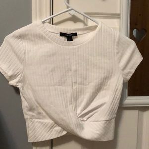 White cropped top